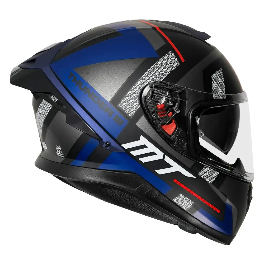 MT Thunder3 Blaze Blue Helmet - Gear and Throttle House